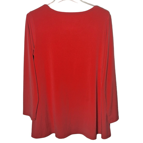 Susan Graver Modern Essential QVC Women Medium Watermelon Liquid Knit Blouse - Picture 5 of 8